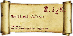 Martinyi Áron névjegykártya