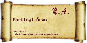 Martinyi Áron névjegykártya