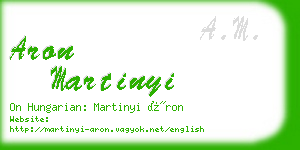 aron martinyi business card